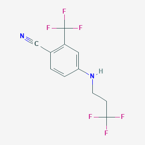 molecular formula C11H8F6N2 B8720345 2-(Trifluoromethyl)-4-[(3,3,3-trifluoropropyl)amino]benzonitrile CAS No. 821777-48-4
