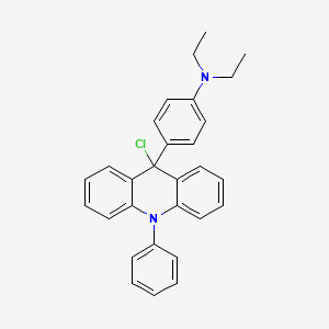 molecular formula C29H27ClN2 B8720349 N,N-Diethyl-4-(9-chloro-9,10-dihydro-10-phenyl-9-acridinyl)aniline 