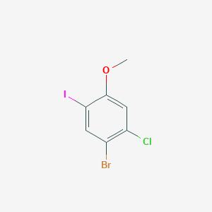 molecular formula C7H5BrClIO B8720429 1-Bromo-2-chloro-5-iodo-4-methoxybenzene 