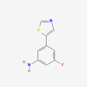 molecular formula C9H7FN2S B8720549 3-Fluoro-5-(1,3-thiazol-5-yl)aniline 
