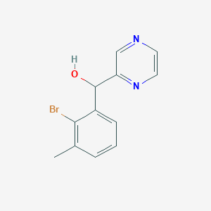 molecular formula C12H11BrN2O B8720566 (2-Bromo-3-methylphenyl)(pyrazin-2-yl)methanol 
