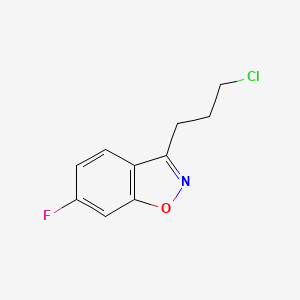 molecular formula C10H9ClFNO B8720573 1,2-Benzisoxazole, 3-(3-chloropropyl)-6-fluoro- 