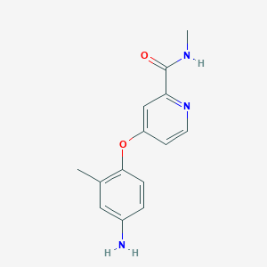 molecular formula C14H15N3O2 B8720622 4-(4-Amino-2-methylphenoxy) Pyridine-2-carboxylic acid methylamide 