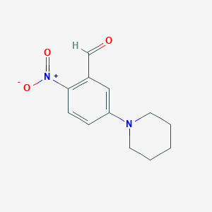molecular formula C12H14N2O3 B8720634 2-Nitro-5-piperidinobenzaldehyde 