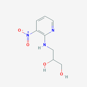molecular formula C8H11N3O4 B8720734 2-(2,3-Dihydroxy-1-propylamino)-3-nitropyridine 