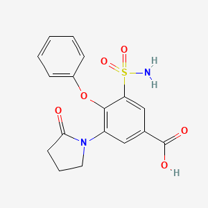 B8720827 3-(2-Oxopyrrolidin-1-yl)-4-phenoxy-5-sulfamoylbenzoic acid CAS No. 89995-78-8