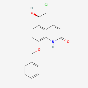 molecular formula C18H16ClNO3 B8721048 2(1H)-Quinolinone, 5-[(1R)-2-chloro-1-hydroxyethyl]-8-(phenylmethoxy)- CAS No. 172967-64-5