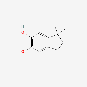 molecular formula C12H16O2 B8721081 6-Methoxy-3,3-dimethylindan-5-ol CAS No. 28012-14-8