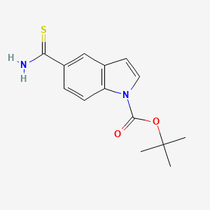 molecular formula C14H16N2O2S B8721115 5-Thiocarbamoyl-indole-1-carboxylic acid tert-butyl ester 
