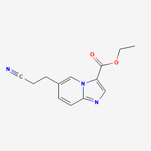 molecular formula C13H13N3O2 B8721152 Ethyl 6-(2-cyanoethyl)imidazo[1,2-a]pyridine-3-carboxylate 