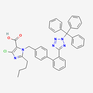 molecular formula C41H35ClN6O2 B8721180 2-butyl-4-chloro-1-((2'-(2-trityl-2H-tetrazol-5-yl)-[1,1'-biphenyl]-4-yl)methyl)-1H-imidazole-5-carboxylic acid 