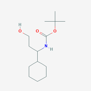 molecular formula C14H27NO3 B8721257 (1-Cyclohexyl-3-hydroxy-propyl)-carbamic acid tert-butyl ester 