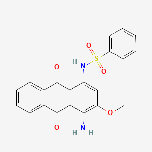 molecular formula C22H18N2O5S B8721313 Benzenesulfonamide, N-(4-amino-9,10-dihydro-3-methoxy-9,10-dioxo-1-anthracenyl)-2-methyl- CAS No. 71598-18-0
