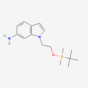 molecular formula C16H26N2OSi B8721320 1-[2-(1,1,2,2-Tetramethyl-1-silapropoxy)ethyl]indole-6-ylamine 