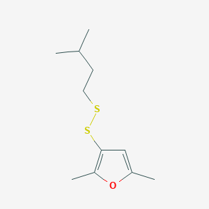 molecular formula C11H18OS2 B8721348 2,5-Dimethyl-3-[(3-methylbutyl)disulfanyl]furan CAS No. 61197-13-5