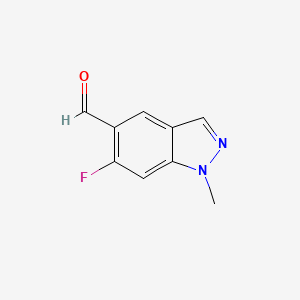 molecular formula C9H7FN2O B8721360 6-Fluoro-1-methyl-1H-indazole-5-carbaldehyde 