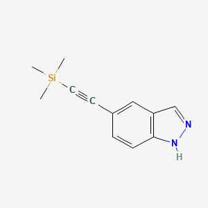 molecular formula C12H14N2Si B8721436 5-Trimethylsilanylethynyl-1H-indazole 
