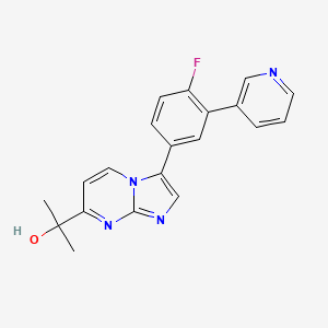 molecular formula C20H17FN4O B8721533 2-(3-(4-Fluoro-3-(pyridin-3-yl)phenyl)imidazo[1,2-a]pyrimidin-7-yl)propan-2-ol 