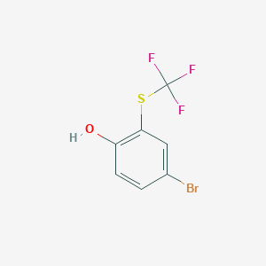 molecular formula C7H4BrF3OS B8721666 4-Bromo-2-[(trifluoromethyl)sulfanyl]phenol CAS No. 647856-39-1
