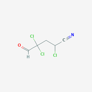 molecular formula C5H4Cl3NO B8721682 2,4,4-Trichloro-5-oxopentanenitrile CAS No. 75272-53-6