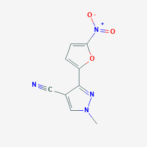 molecular formula C9H6N4O3 B8721730 1-Methyl-3-(5-nitrofuran-2-yl)-1H-pyrazole-4-carbonitrile CAS No. 61620-59-5