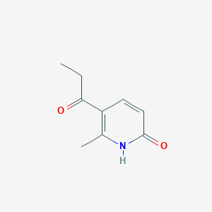 molecular formula C9H11NO2 B8721735 6-methyl-5-(n-propanoyl)-2(1H)-pyridinone CAS No. 88302-12-9