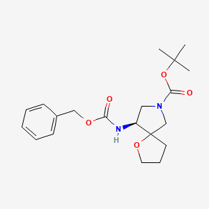 1-Oxa-7-azaspiro[4.4]nonane-7-carboxylic acid, 9-[[(phenylmethoxy)carbonyl]amino]-, 1,1-dimethylethyl ester, (9S)-