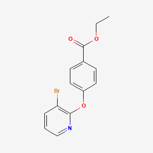 molecular formula C14H12BrNO3 B8721792 Ethyl 4-(3-bromopyridin-2-yloxy)benzoate 