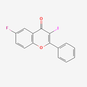 molecular formula C15H8FIO2 B8721858 6-Fluoro-3-iodo-2-phenylchromen-4-one CAS No. 878199-32-7