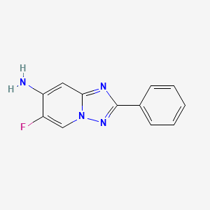 molecular formula C12H9FN4 B8721879 6-Fluoro-2-phenyl-[1,2,4]triazolo[1,5-a]pyridin-7-amine 
