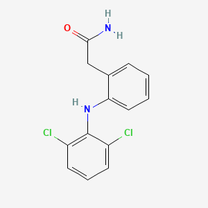 molecular formula C14H12Cl2N2O B8722012 2-[2-(2,6-Dichloroanilino)phenyl]acetamide CAS No. 21789-10-6