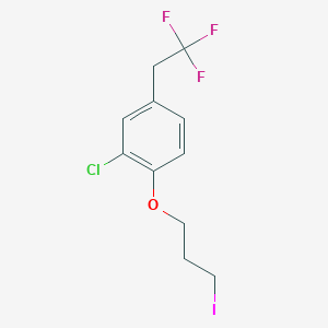 molecular formula C11H11ClF3IO B8722057 Benzene, 2-chloro-1-(3-iodopropoxy)-4-(2,2,2-trifluoroethyl)- CAS No. 653578-58-6