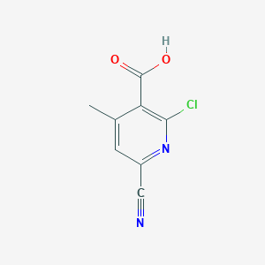 molecular formula C8H5ClN2O2 B8722108 2-Chloro-6-cyano-4-methylnicotinic acid 
