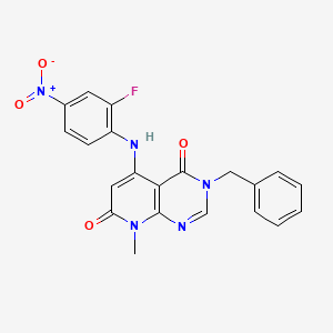 molecular formula C21H16FN5O4 B8722239 3-Benzyl-5-((2-fluoro-4-nitrophenyl)amino)-8-methylpyrido[2,3-d]pyrimidine-4,7(3H,8H)-dione 