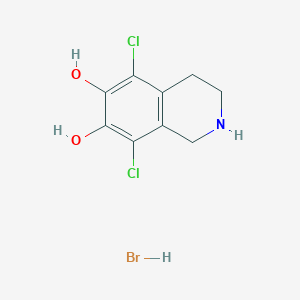 molecular formula C9H10BrCl2NO2 B8722259 5,8-Dichloro-1,2,3,4-tetrahydroisoquinoline-6,7-diol hydrobromide CAS No. 860437-58-7