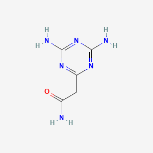 molecular formula C5H8N6O B8722339 2,4-Diamino-6-carbamoylmethyl-1,3,5-triazine 