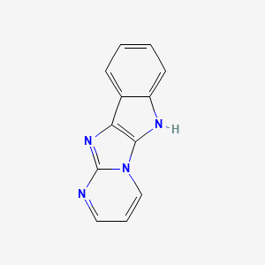 molecular formula C12H8N4 B8722343 6H-Pyrimido(2',1':2,3)imidazo(4,5-b)indole CAS No. 77762-30-2