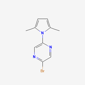 molecular formula C10H10BrN3 B8722351 2-bromo-5-(2,5-dimethyl-1H-pyrrol-1-yl)pyrazine 