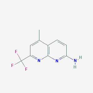 molecular formula C10H8F3N3 B8722389 1,8-Naphthyridin-2-amine, 5-methyl-7-(trifluoromethyl)- CAS No. 56097-90-6
