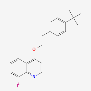 molecular formula C21H22FNO B8722435 4-(2-(4-(1,1-Dimethylethyl)phenyl)ethoxy)-8-fluoroquinoline CAS No. 124534-14-1