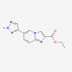 molecular formula C12H11N5O2 B8722436 ethyl 6-(1H-1,2,3-triazol-4-yl)imidazo[1,2-a]pyridine-2-carboxylate 