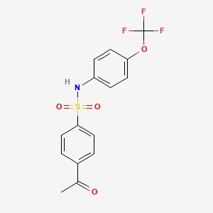 molecular formula C15H12F3NO4S B8722482 4-acetyl-N-[4-(trifluoromethoxy)phenyl]benzene-1-sulfonamide 
