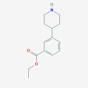 molecular formula C14H19NO2 B8722516 Ethyl 3-(piperidin-4-yl)benzoate 