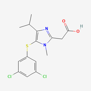 molecular formula C15H16Cl2N2O2S B8722563 (5-(3,5-Dichlorophenylthio)-4-isopropyl-1-methyl-1H-imidazol-2-yl)acetic acid CAS No. 178979-71-0