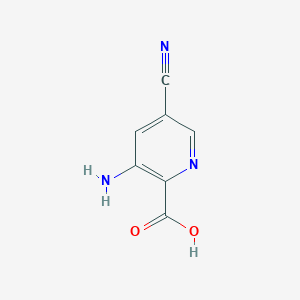 molecular formula C7H5N3O2 B8722616 3-Amino-5-cyano-pyridine-2-carboxylic acid 