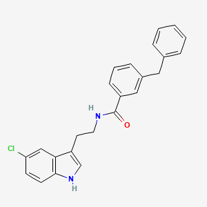 molecular formula C24H21ClN2O B8722651 Benzamide, N-[2-(5-chloro-1H-indol-3-yl)ethyl]-3-(phenylmethyl)- 