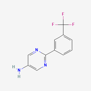 molecular formula C11H8F3N3 B8722704 2-(3-(Trifluoromethyl)phenyl)pyrimidin-5-amine CAS No. 827322-74-7
