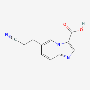 molecular formula C11H9N3O2 B8722736 6-(2-Cyanoethyl)imidazo[1,2-a]pyridine-3-carboxylic acid 
