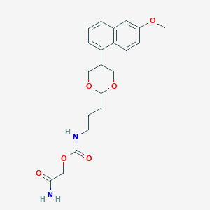 molecular formula C21H26N2O6 B8722744 2-Amino-2-oxoethyl trans-3-[5-(6-methoxynaphthalen-1-yl)-1,3-dioxan-2-yl]propylcarbamate CAS No. 666860-59-9