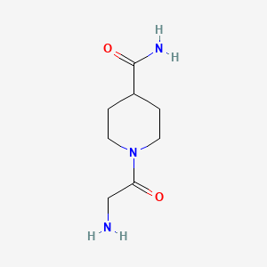 molecular formula C8H15N3O2 B8722814 1-Glycyl-4-piperidinecarboxamide 